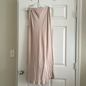 Cream Satin Anthropologie Maxi Skirt